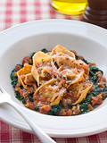 Vegetable Tortellini with Spinach and Tomato Salsa
