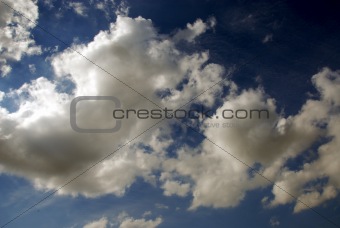 Summer blue sky with beautiful clouds