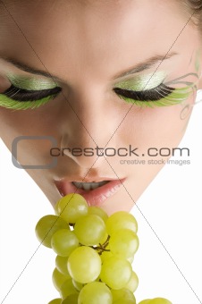 lips and grape