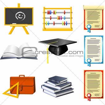 Education and School icons set