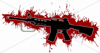 Assault Rifle with Blood Stains