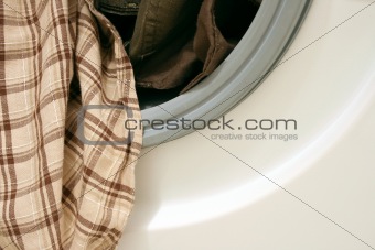 clothes in washing machine