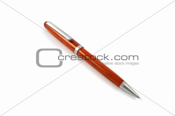 wooden ballpoint pen isolated