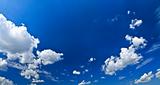 Panoramic blue sky with white clouds