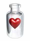 red heart in bottle