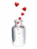 red heart in bottle
