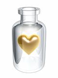 golden heart in bottle
