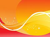 abstract wavy background with stars orange