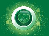 floral green background with heart, banner