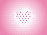 pink valentines with heart vector illustration