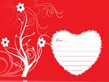 red floral velentine greeting card, illustration