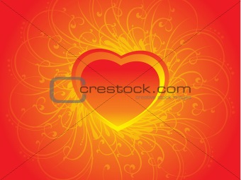 swirl background with heart and stars, banner