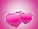 two couple heart and pink background, wallpaper