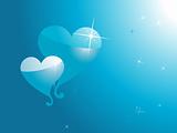 valentines heart shape with shining stars, illustration