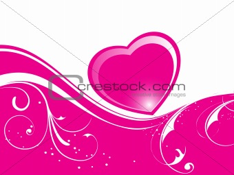 valentines love heart pink, vector illustration