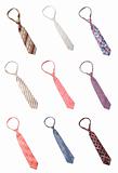 Set of man's ties isolated