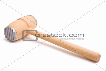 Wooden kitchen mallet isolated