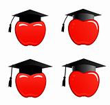 Apple in graduation cap