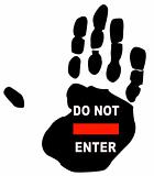 hand with do not enter sign