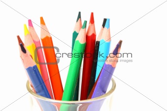 color pencil in glass