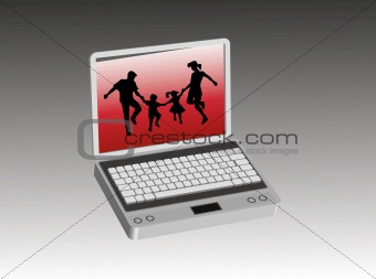 Family in the computer