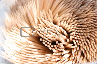 Macro of toothpicks