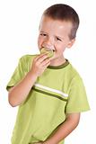 Boy eating lime slice