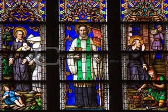 Saint Peter Stained Glass Close St. Patrick's Cathedral New York