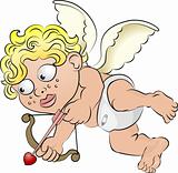 Illustration of cupid with love arrow