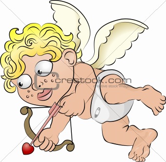 Illustration of cupid with love arrow