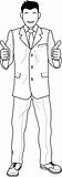 Illustration of businessman giving thumbs up