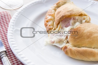 Spinach Tomato and Goats Cheese Calzone