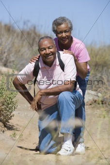 Senior couple on walk