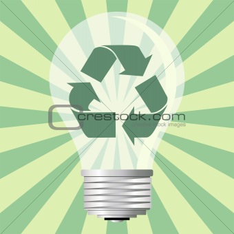 Ecological lightbulb with background