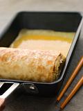 Rolled Dashi Omelette in a Square frying Pan