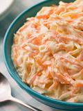 Bowl of Coleslaw with a Spoon