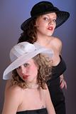 cute young ladies in hats