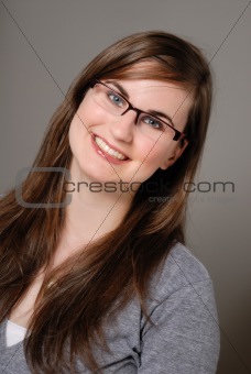 cute girl in eyeglasses / spectacles
