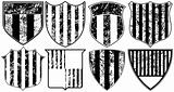Eight Grunge Striped Shields