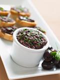 Black Tapenade on Toasts