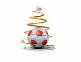 Soccer christmas tree isolated