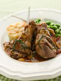 Grilled Lamb Cutlets Chasseur sauce Pomme Anna and Baby Broad be