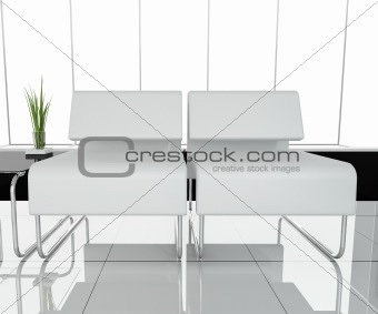 Furniture at white office