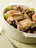 Fricassee of Chicken  Mushrooms and Grapes