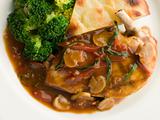 Sauteed Chicken Chasseur with Broccoli and Pomme Anna