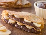 Crepes filled with Banana and Chocolate Hazelnut Spread