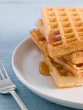 Waffles with Caramel Syrup
