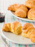 Plate of Croissants with Preserve