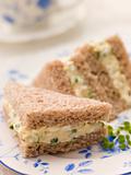 Egg and Cress Sandwich on Brown Bread with Afternoon Tea