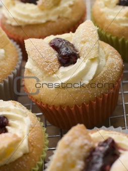 Butterfly Cup Cakes with Strawberry Jam